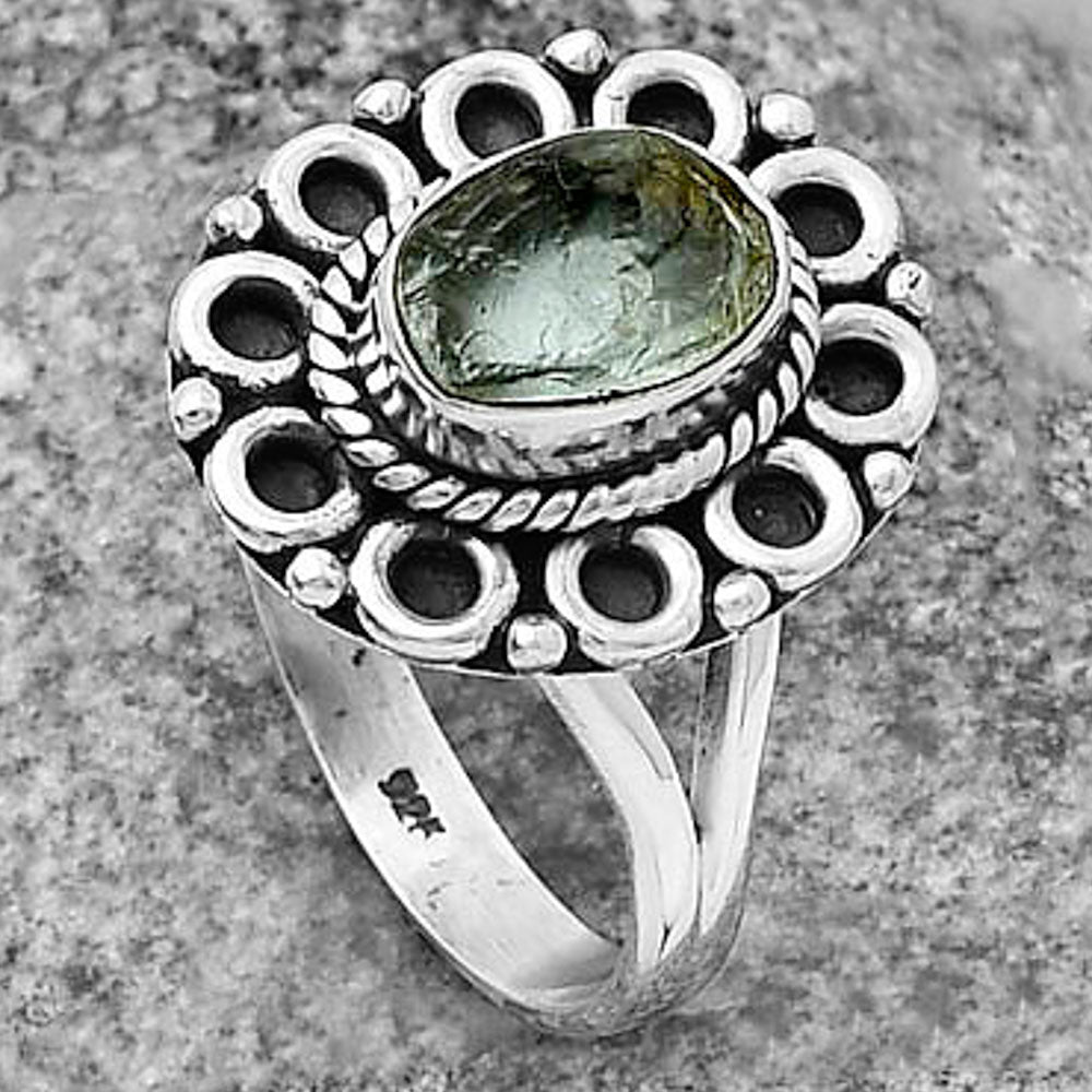 Natural Aquamarine Rough - Brazil Ring size-9 R-1256 SDR204532