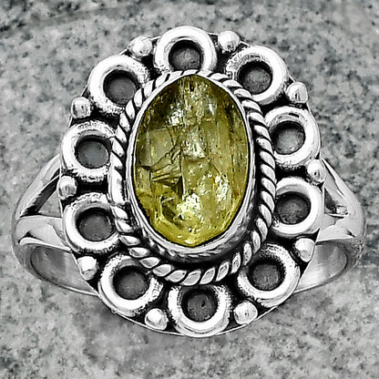 Natural Green Kyanite Rough India Ring size-7.5 R-1256 SDR204533