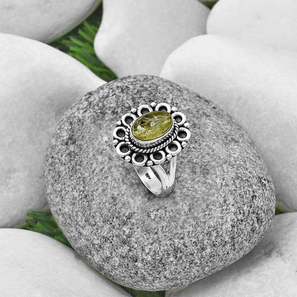 Natural Green Kyanite Rough India Ring size-7.5 R-1256 SDR204533