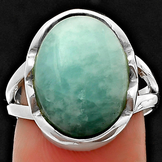 Natural Blue Aragonite Ring size-7.5 R-1438 SDR204608