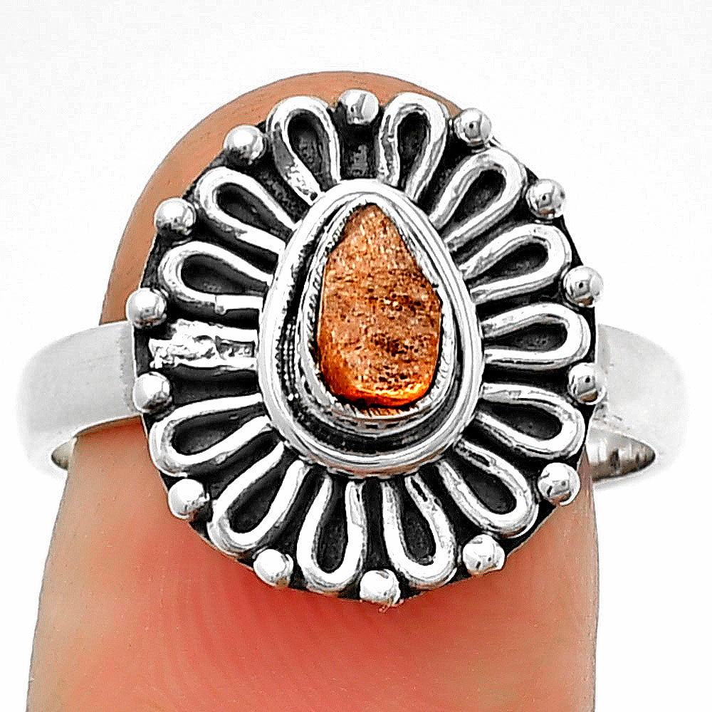Natural Sunstone Rough Ring size-8.5 R-1320 SDR204632