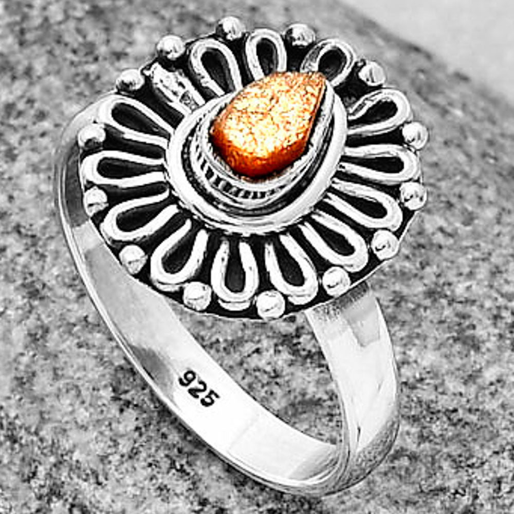 Natural Sunstone Rough Ring size-8.5 R-1320 SDR204632