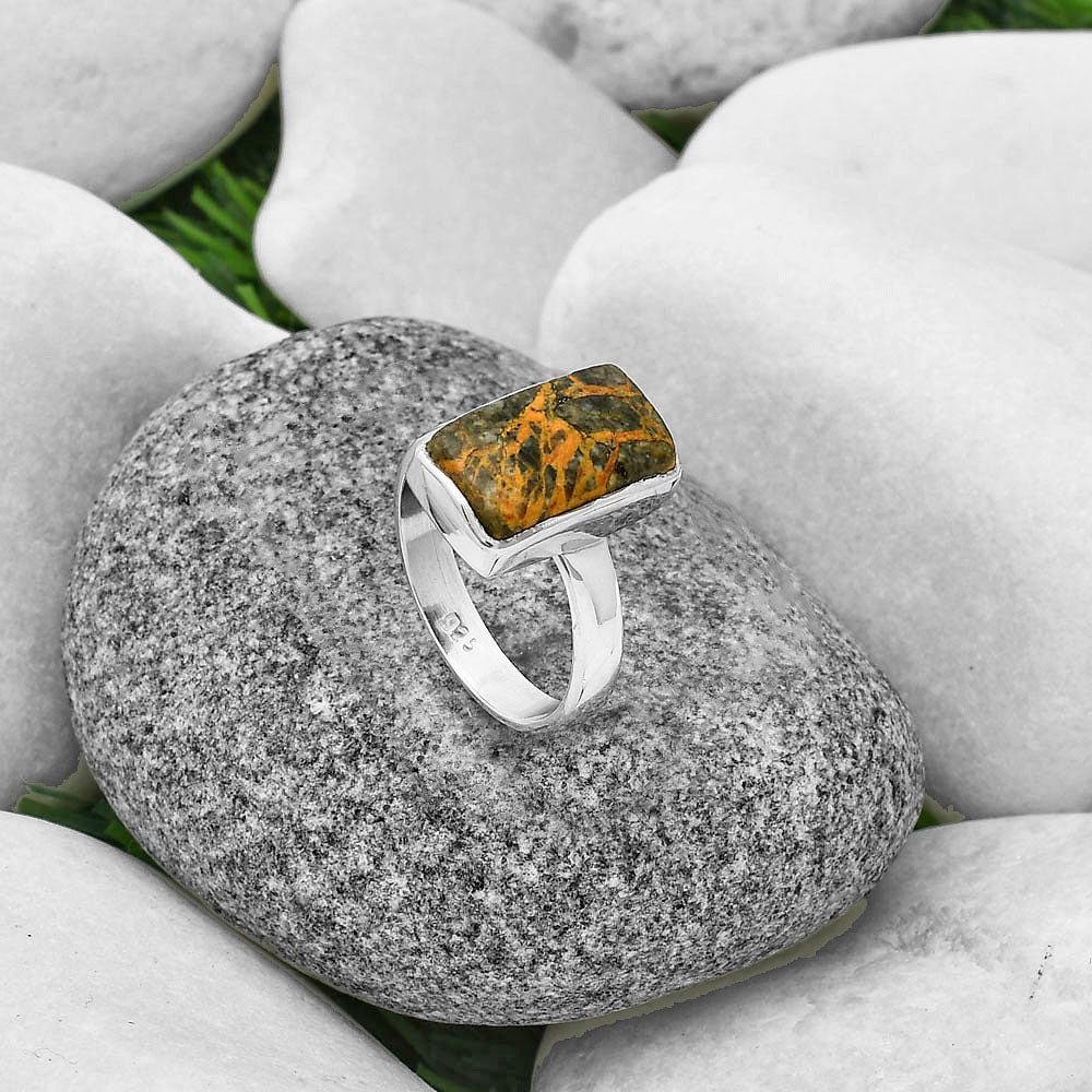 Natural Moroccan Yellow Jacket Jasper Ring size-8 R-1004 SDR204726