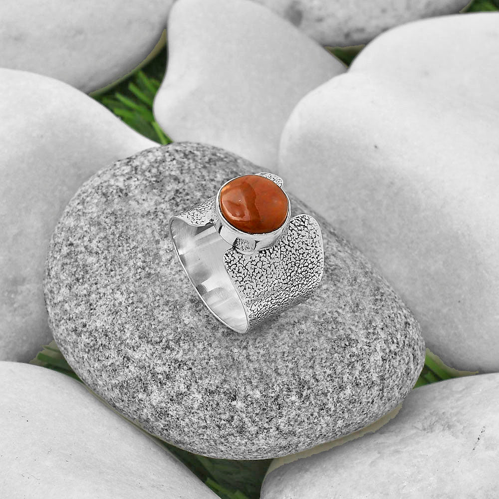 Natural Red Moss Agate Ring size-7.5 R-1450 SDR204767