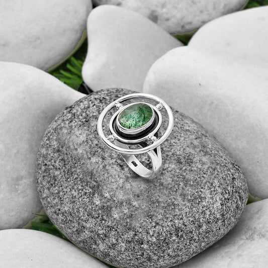 Natural Green Aventurine Ring size-6.5 R-1446 SDR204909