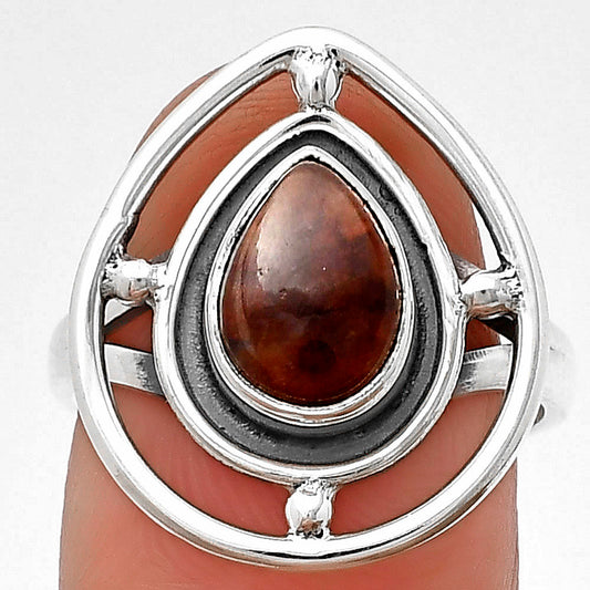 Natural Red Moss Agate Ring size-7.5 R-1446 SDR204914