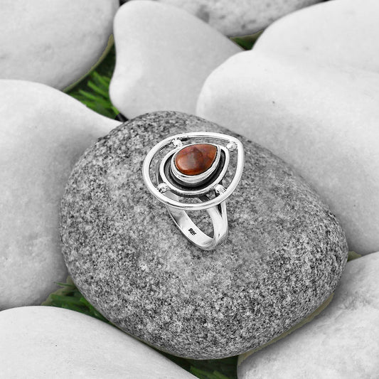 Natural Red Moss Agate Ring size-7.5 R-1446 SDR204914