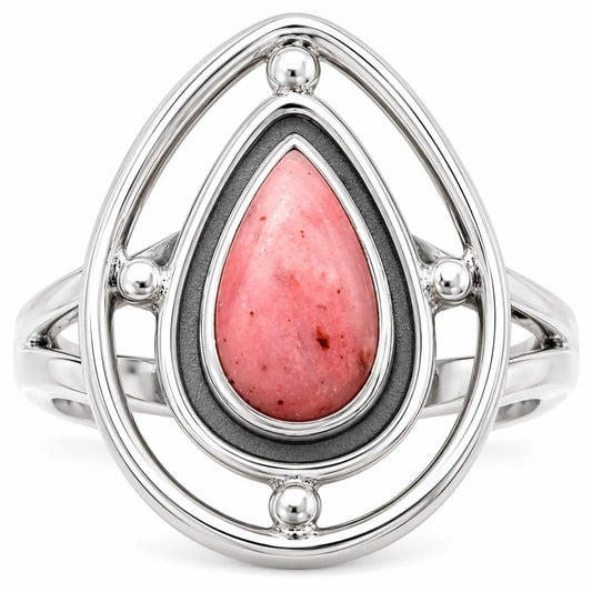 Natural Pink Tulip Quartz Ring size-8.5 R-1446 SDR204915