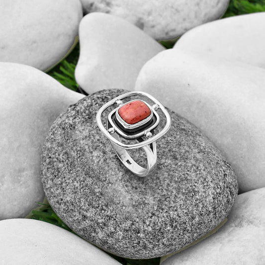 Natural Pink Tulip Quartz Ring size-8 R-1446 SDR204922