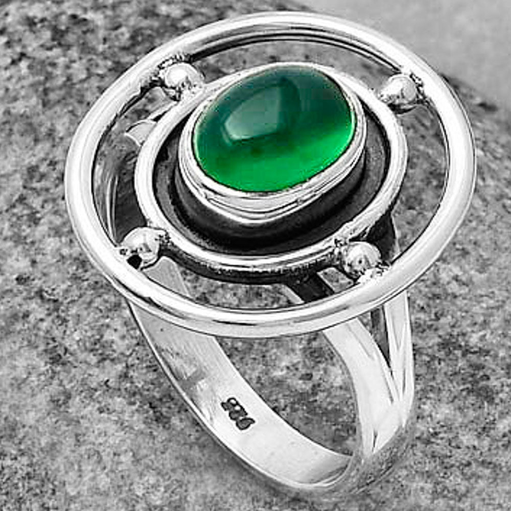 Natural Green Onyx Ring size-8 R-1446 SDR204931
