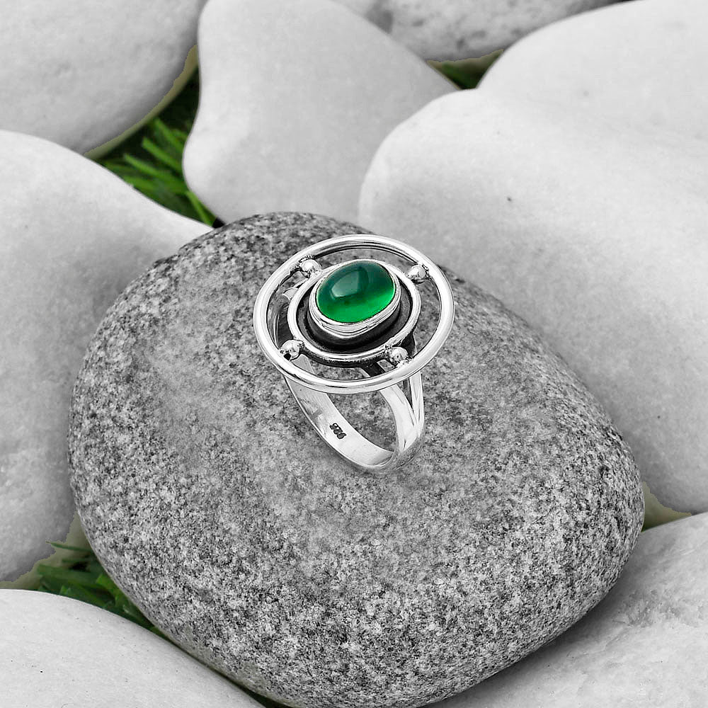 Natural Green Onyx Ring size-8 R-1446 SDR204931