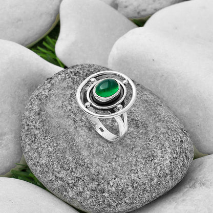 Natural Green Onyx Ring size-8 R-1446 SDR204931