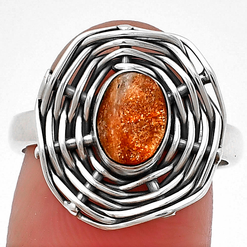 Natural Sunstone Rough Ring size-7.5 R-1445 SDR204977