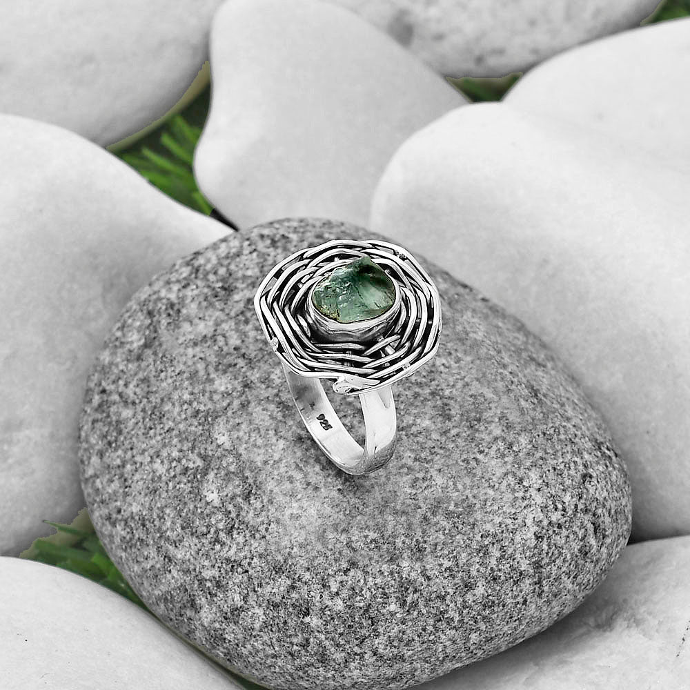 Natural Aquamarine Rough - Brazil Ring size-7 R-1445 SDR204980