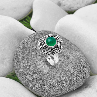 Natural Green Onyx Ring size-7 R-1445 SDR204983