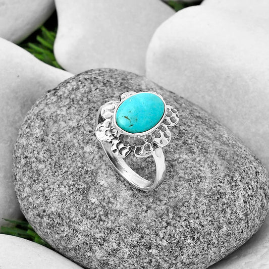 Natural Turquoise Nevada Aztec Mt Ring size-8 R-1241 SDR205731