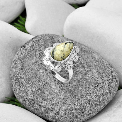 Authentic White Buffalo Turquoise Nevada Ring size-7 R-1241 SDR205753
