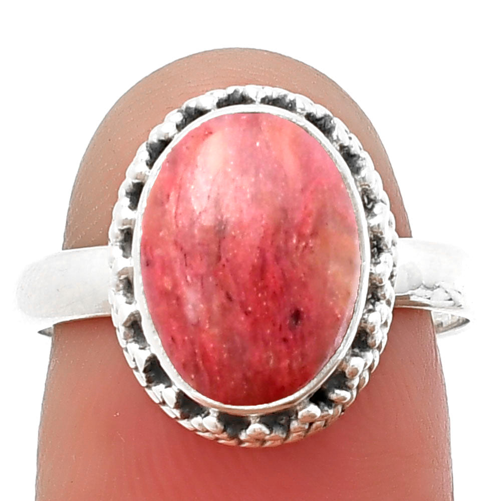 Natural Pink Tulip Quartz Ring size-8 R-1096 SDR205897