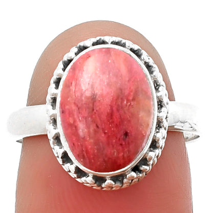 Natural Pink Tulip Quartz Ring size-8 R-1096 SDR205897