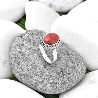 Natural Pink Tulip Quartz Ring size-8 R-1096 SDR205897