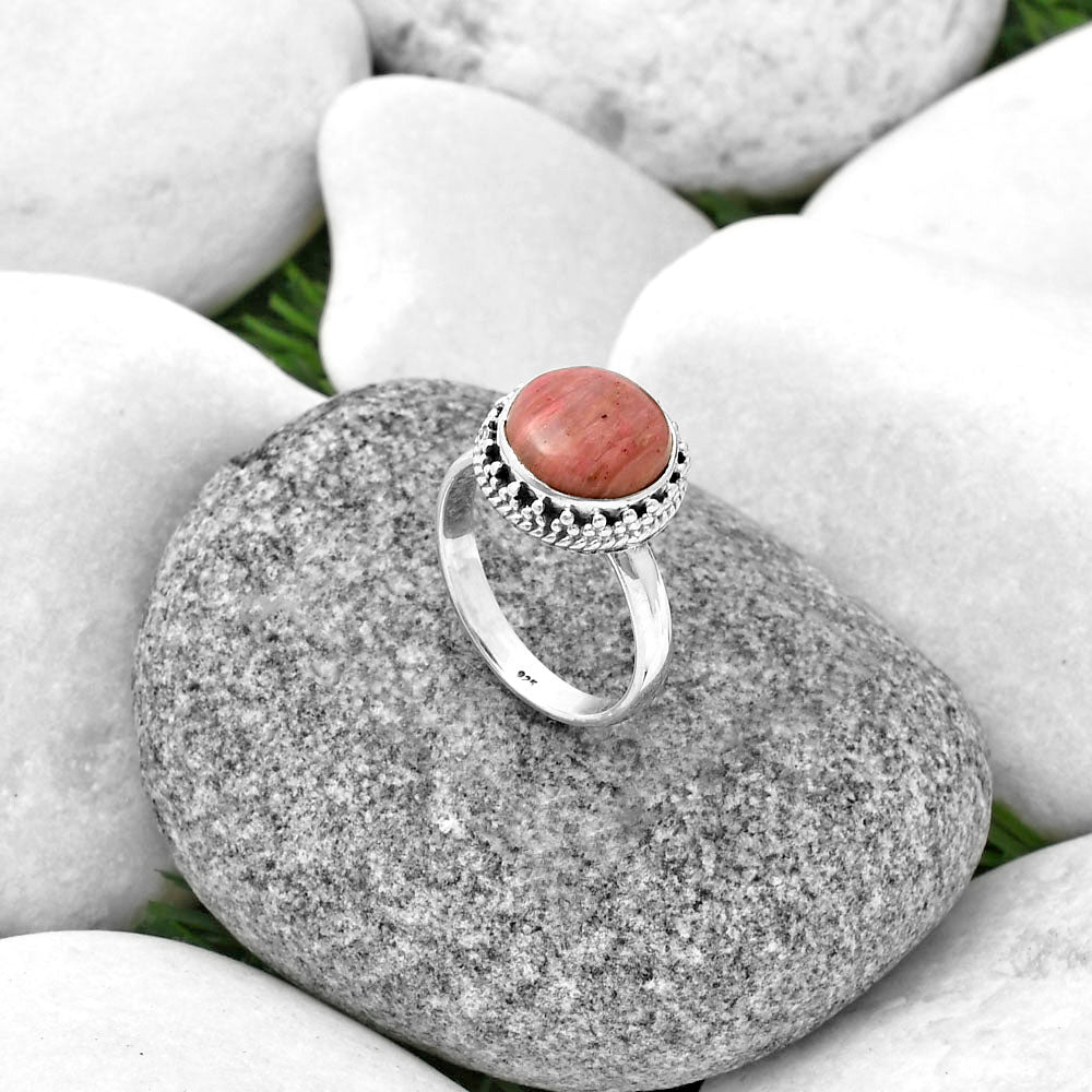 Natural Pink Tulip Quartz Ring size-7.5 R-1096 SDR205905