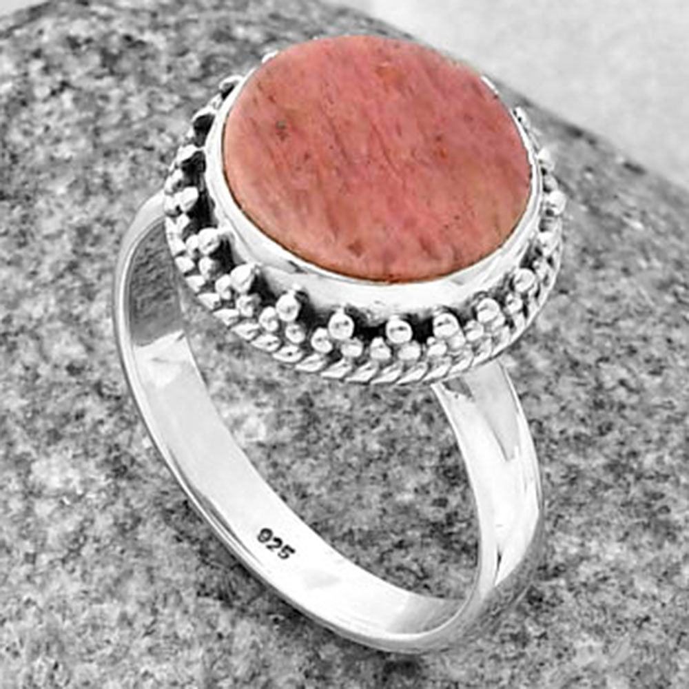 Natural Pink Tulip Quartz Ring size-7.5 R-1096 SDR205927
