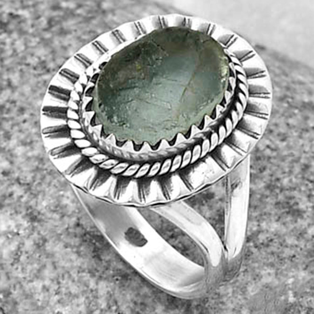 Natural Aquamarine Rough - Brazil Ring size-8 R-1423 SDR205992