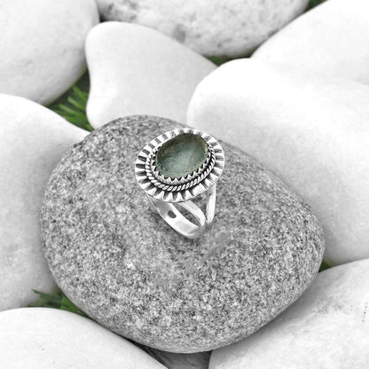 Natural Aquamarine Rough - Brazil Ring size-8 R-1423 SDR205992