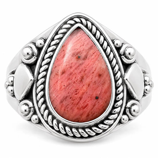 Natural Pink Tulip Quartz Ring size-6 R-1291 SDR206031