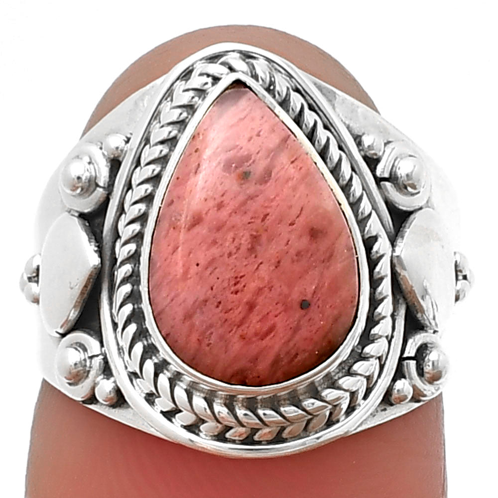 Natural Pink Tulip Quartz Ring size-6 R-1291 SDR206031