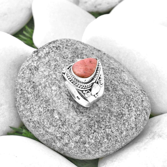 Natural Pink Tulip Quartz Ring size-6 R-1291 SDR206031