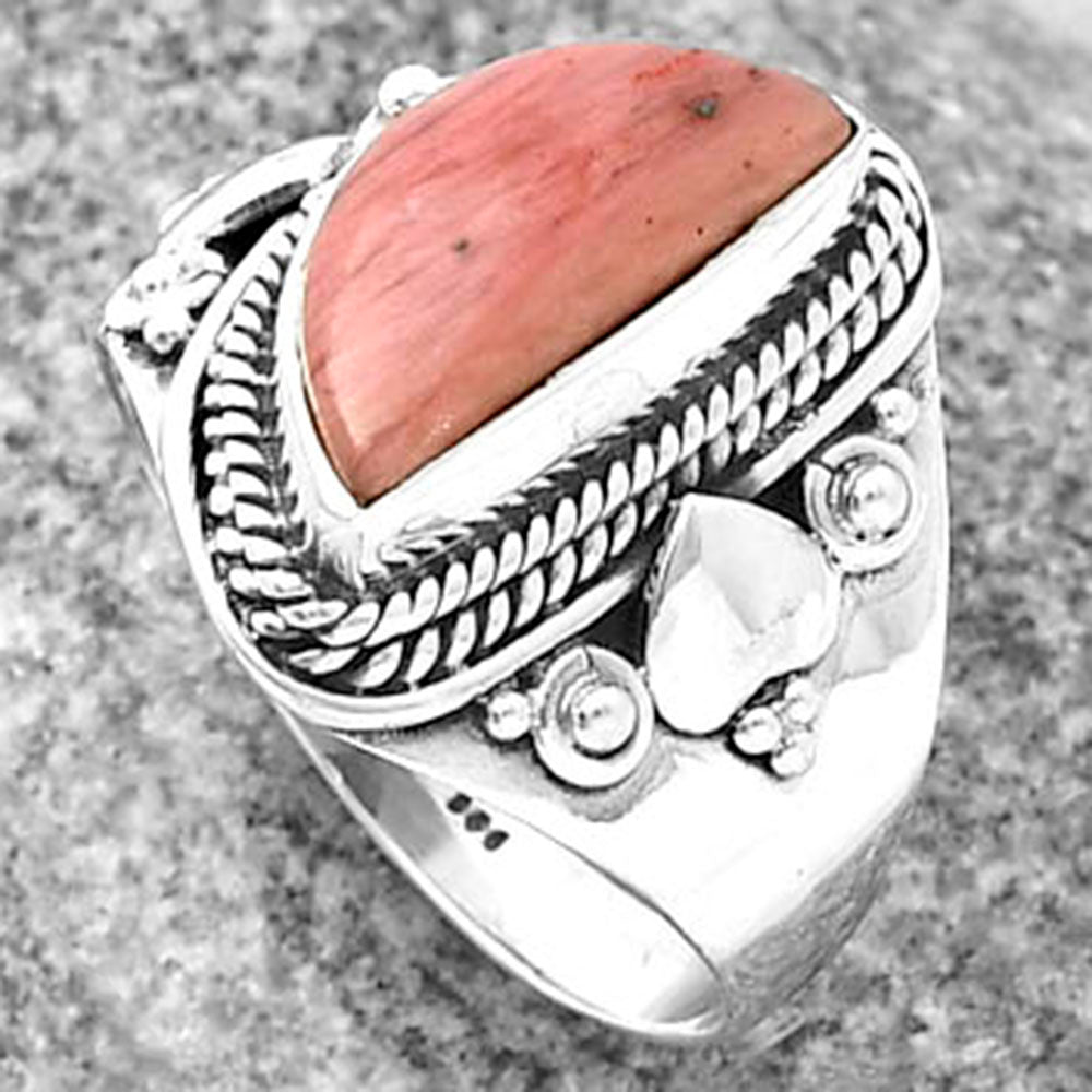 Natural Pink Tulip Quartz Ring size-9 R-1291 SDR206032