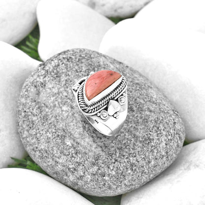 Natural Pink Tulip Quartz Ring size-9 R-1291 SDR206032