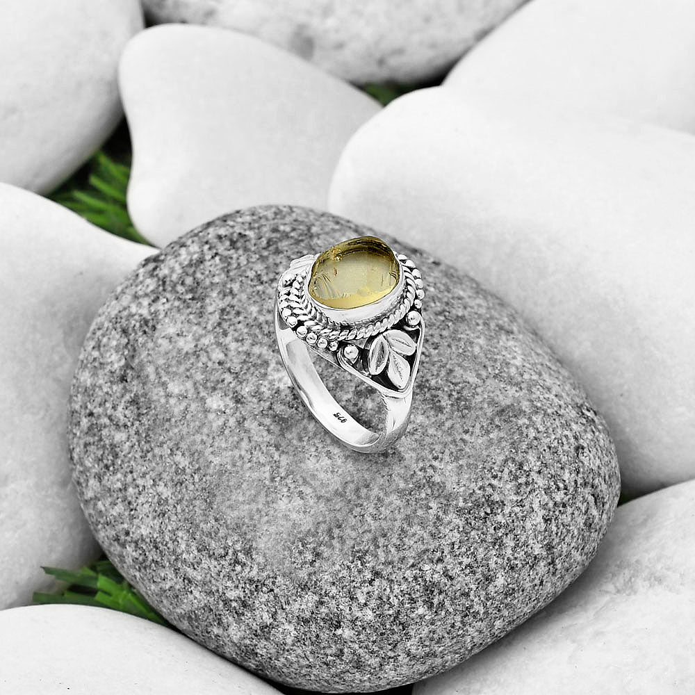 Natural Yellow Scapolite Rough Ring size-7 R-1300 SDR206083