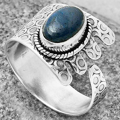 Adjustable - Natural Blue Quartz Ring size-9 R-1381 SDR206186