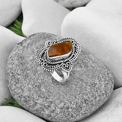 Sutured Ammonite - Madagascar Ring size-7.5 R-1441 SDR206218