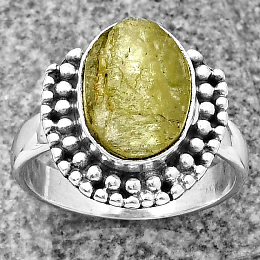 Natural Green Kyanite Rough India Ring size-7.5 R-1150 SDR206427