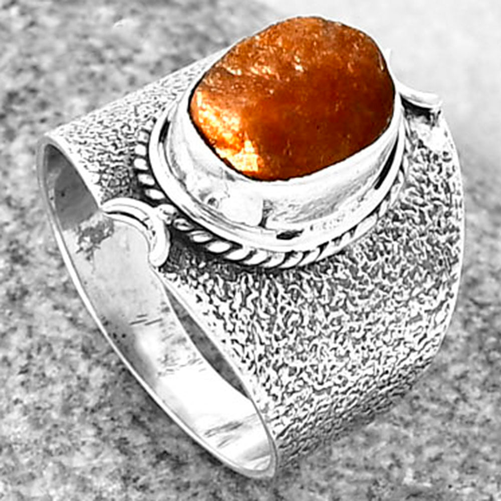 Natural Sunstone Rough Ring size-7 R-1436 SDR206472