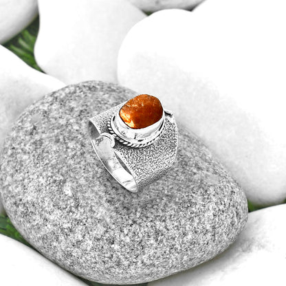 Natural Sunstone Rough Ring size-7 R-1436 SDR206472