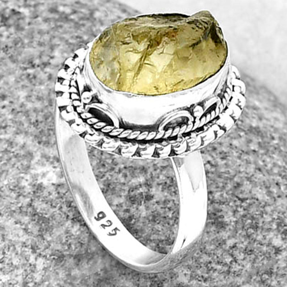 Natural Yellow Scapolite Rough Ring size-7.5 R-1279 SDR206526
