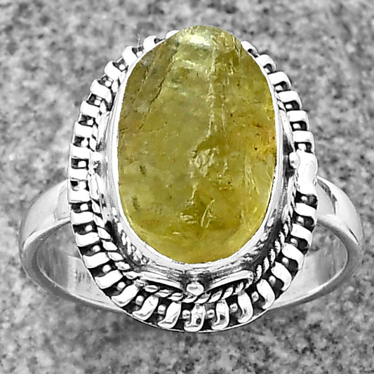 Natural Green Kyanite Rough India Ring size-7.5 R-1279 SDR206537