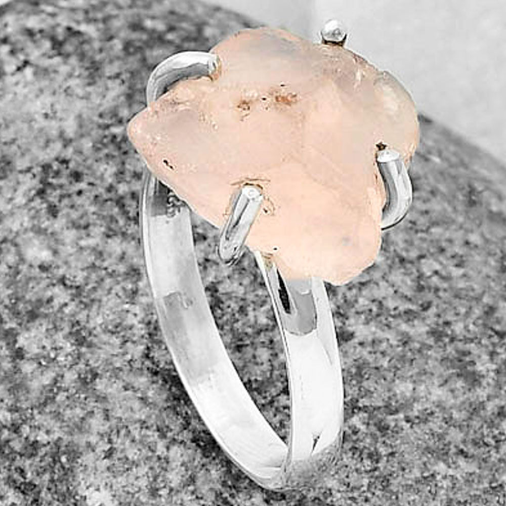 Natural Rose Quartz - Madagascar Ring size-7 R-1052 SDR206838