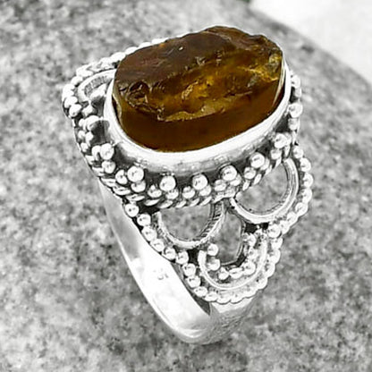 Natural Rare Kornerupine Rough Ring size-8 R-1429 SDR207415