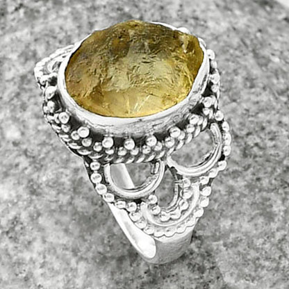 Natural Yellow Scapolite Rough Ring size-7 R-1429 SDR207431