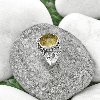 Natural Yellow Scapolite Rough Ring size-7 R-1429 SDR207431