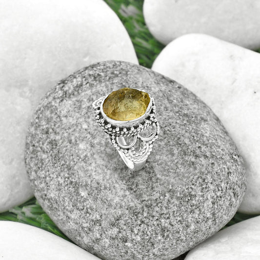 Natural Yellow Scapolite Rough Ring size-7 R-1429 SDR207431