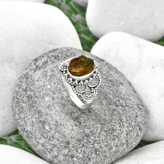 Natural Rare Kornerupine Rough Ring size-8.5 R-1429 SDR207432