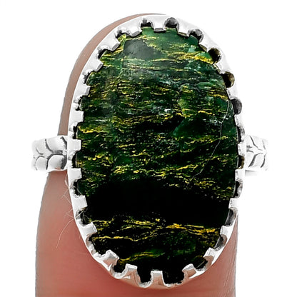 Natural Green Fuchsite Ring size-8 R-1210 SDR207718