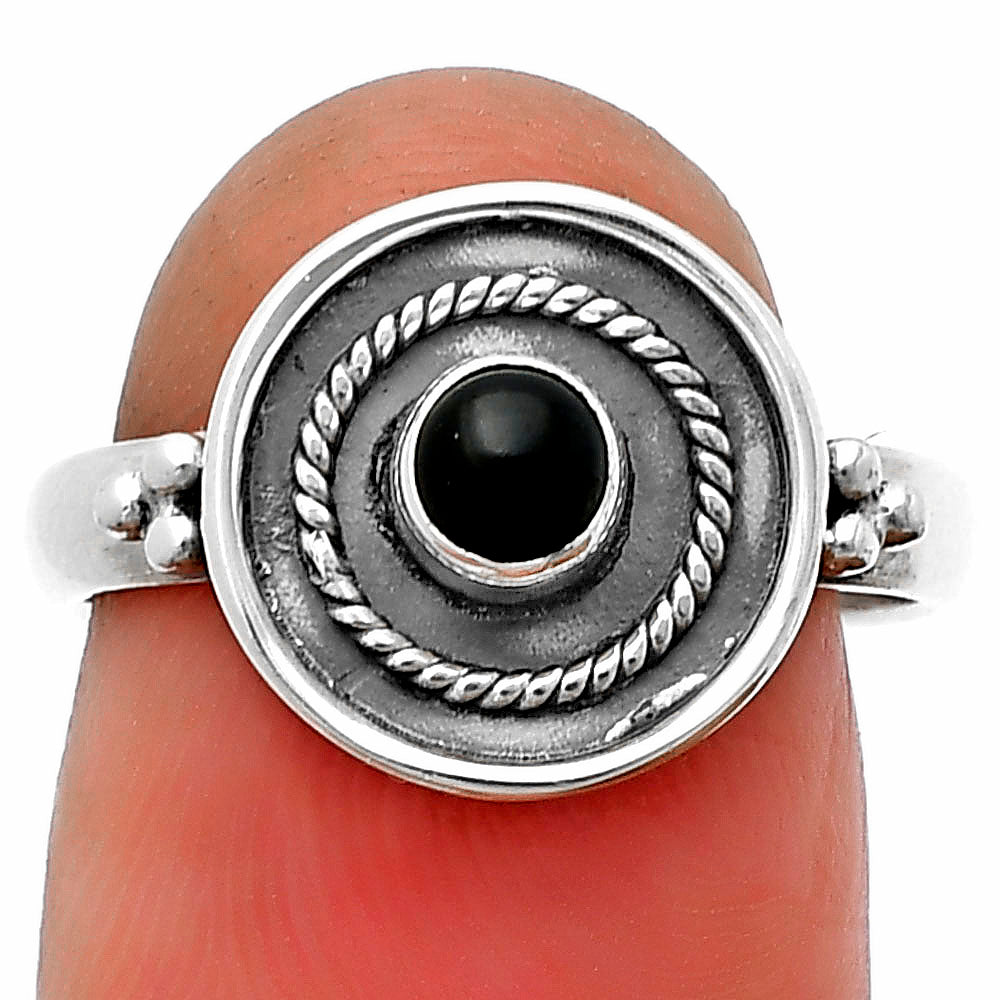 Natural Black Onyx - Brazil Ring size-7 R-1439 SDR208690