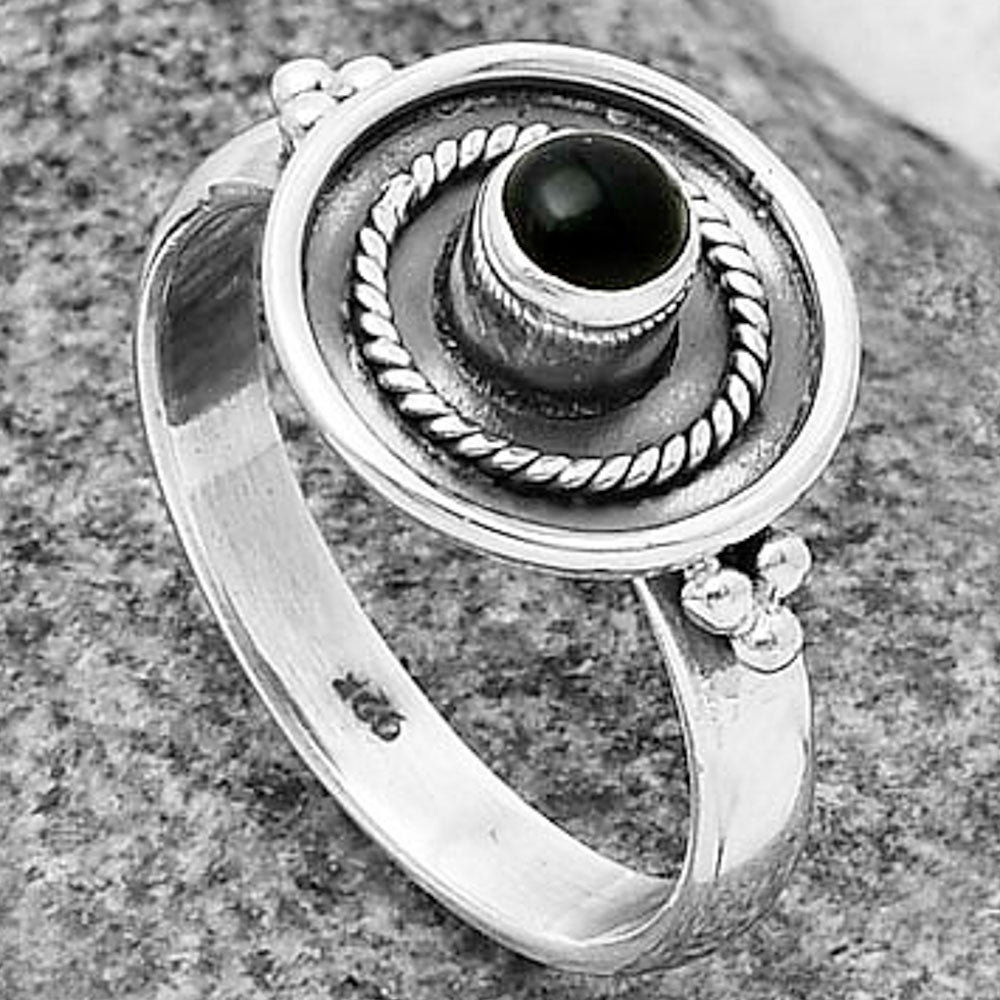 Natural Black Onyx - Brazil Ring size-7 R-1439 SDR208690